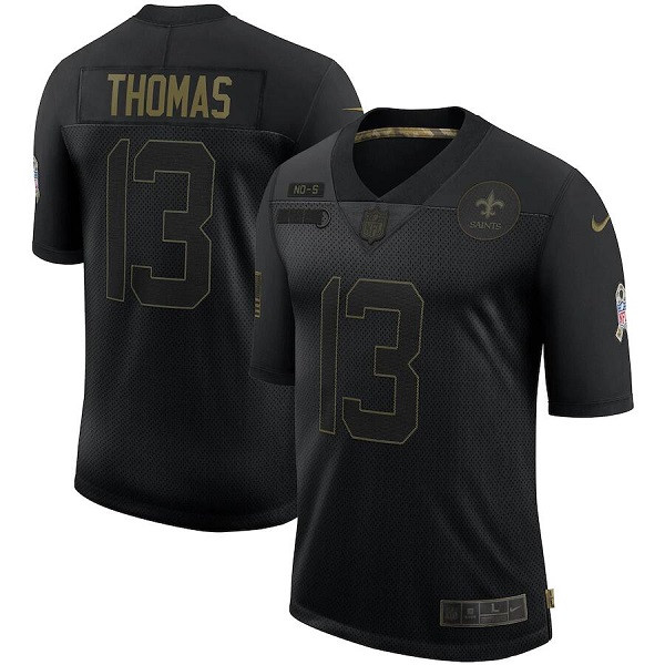 Men's New Orleans Saints #13 Michael Thomas Black NFL 2020 Salute To Service Limited Stitched Jersey